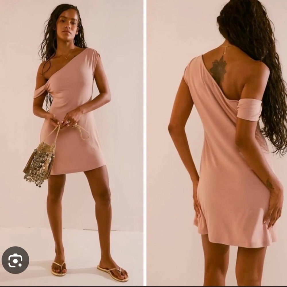 Free People FP Beach Cora Mini Dress Tuscany One Shoulder NWT M